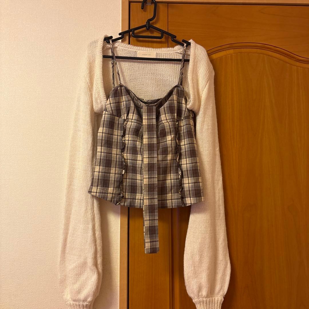 andmary Tyla ribbon set tops ブラウン - メルカリ