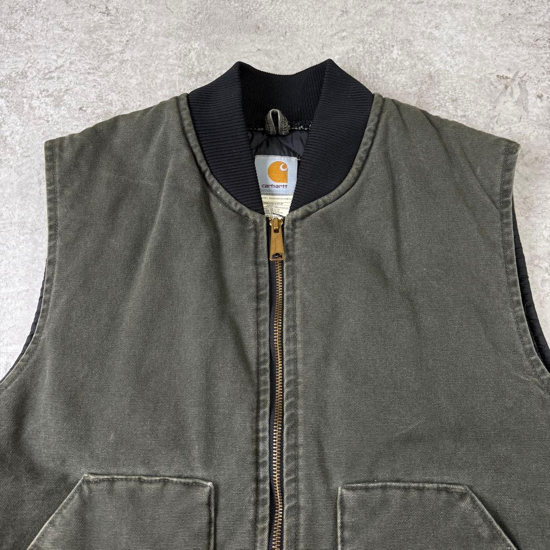 アルフ0806様 カーハート【L】 00s USA製 ダックベスト モス