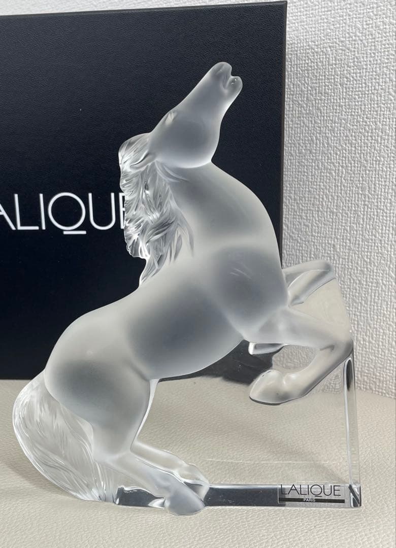 E】LALIQUE】ラリック シュバルカザック走る馬クリスタル置物 オブジェ