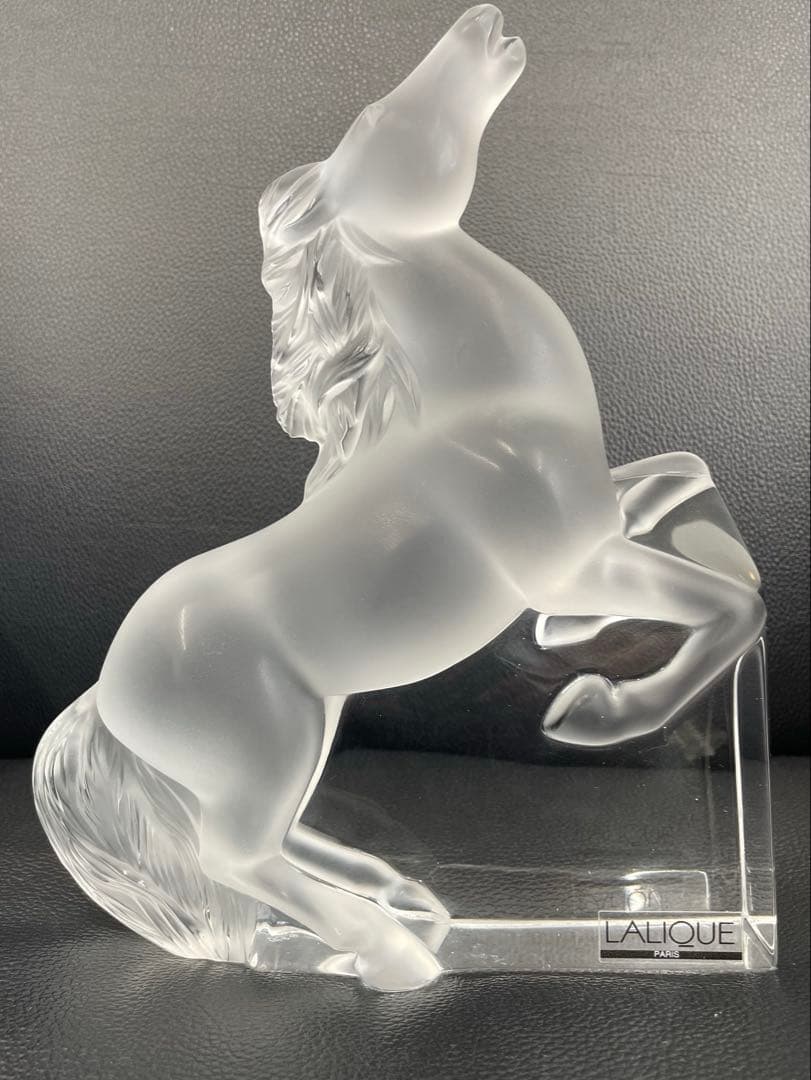 E】LALIQUE】ラリック シュバルカザック走る馬クリスタル置物 オブジェ
