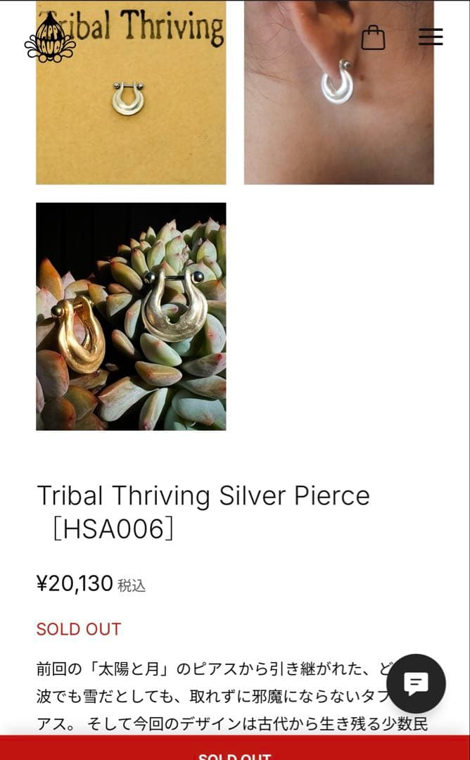 両耳定価¥40000伊勢谷友介 HappySauceピアス両耳セット - メルカリ