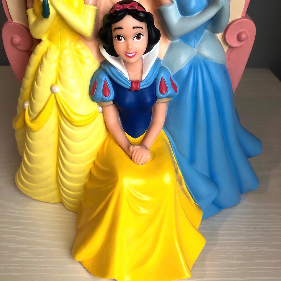 ディズニープリンセス貯金箱オブジェ置き物 白雪姫 美女と野獣ベル