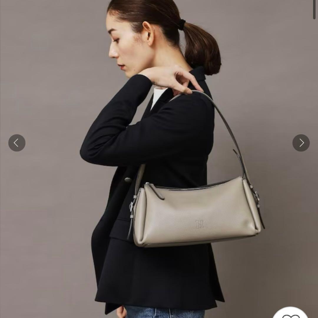 最新【極美品】ヒロフ サルト ハンドバッグ 上品コーデ グレージュ