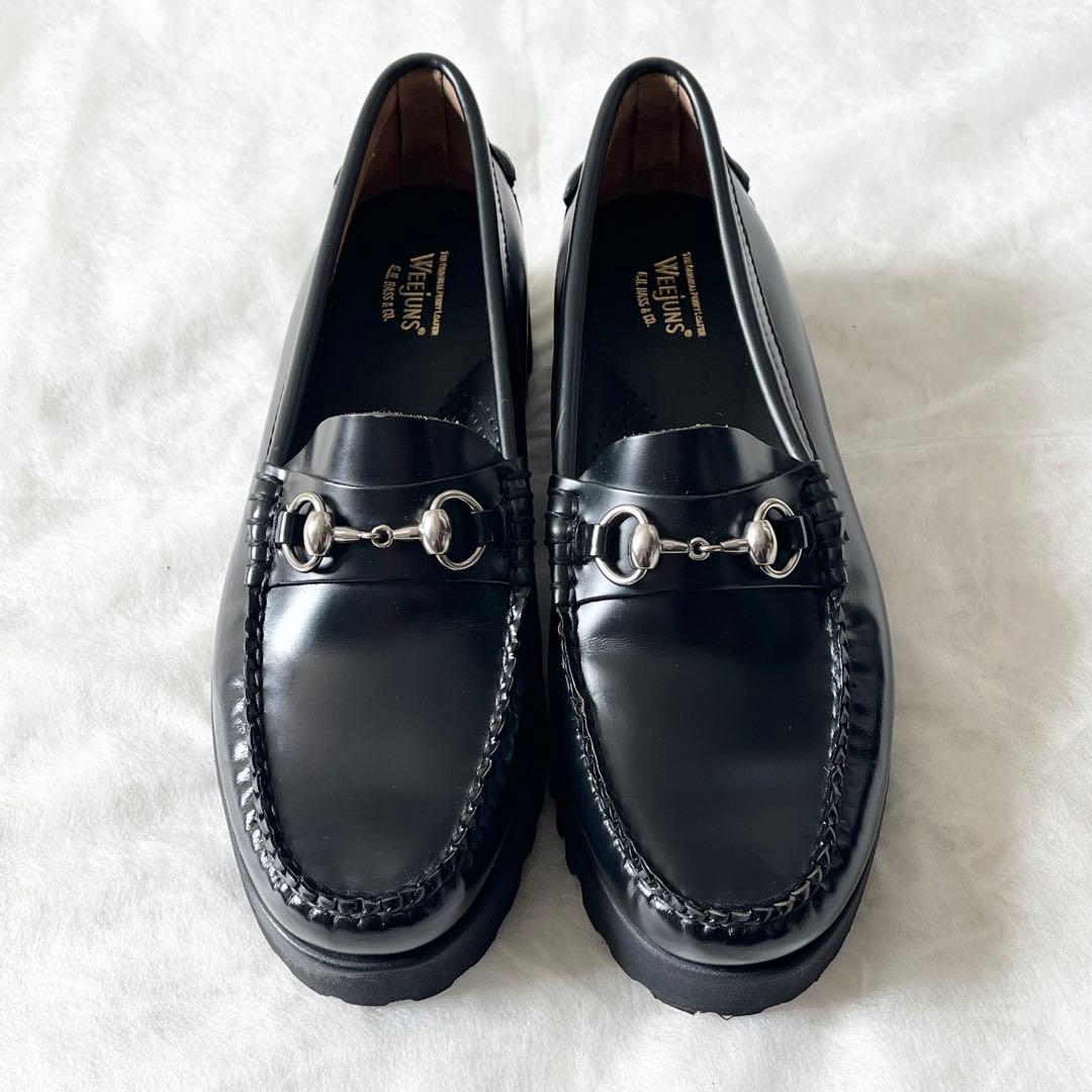 未使用級✨G.H.BASS ジーエイチバス　ビットローファー　レザー　ブラック