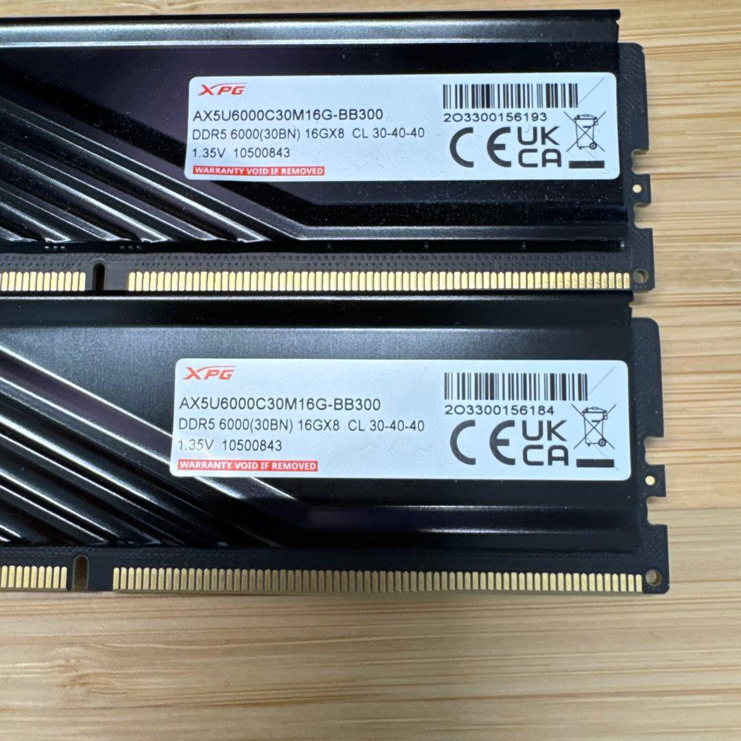 XPG DDR5 AX5U6000C30M16G -BB300 16GB×2