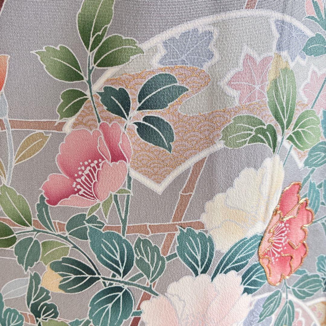 訪問着 フルセット 着物 正絹 四季草花 卒業式 入学式 金駒刺繍 G3