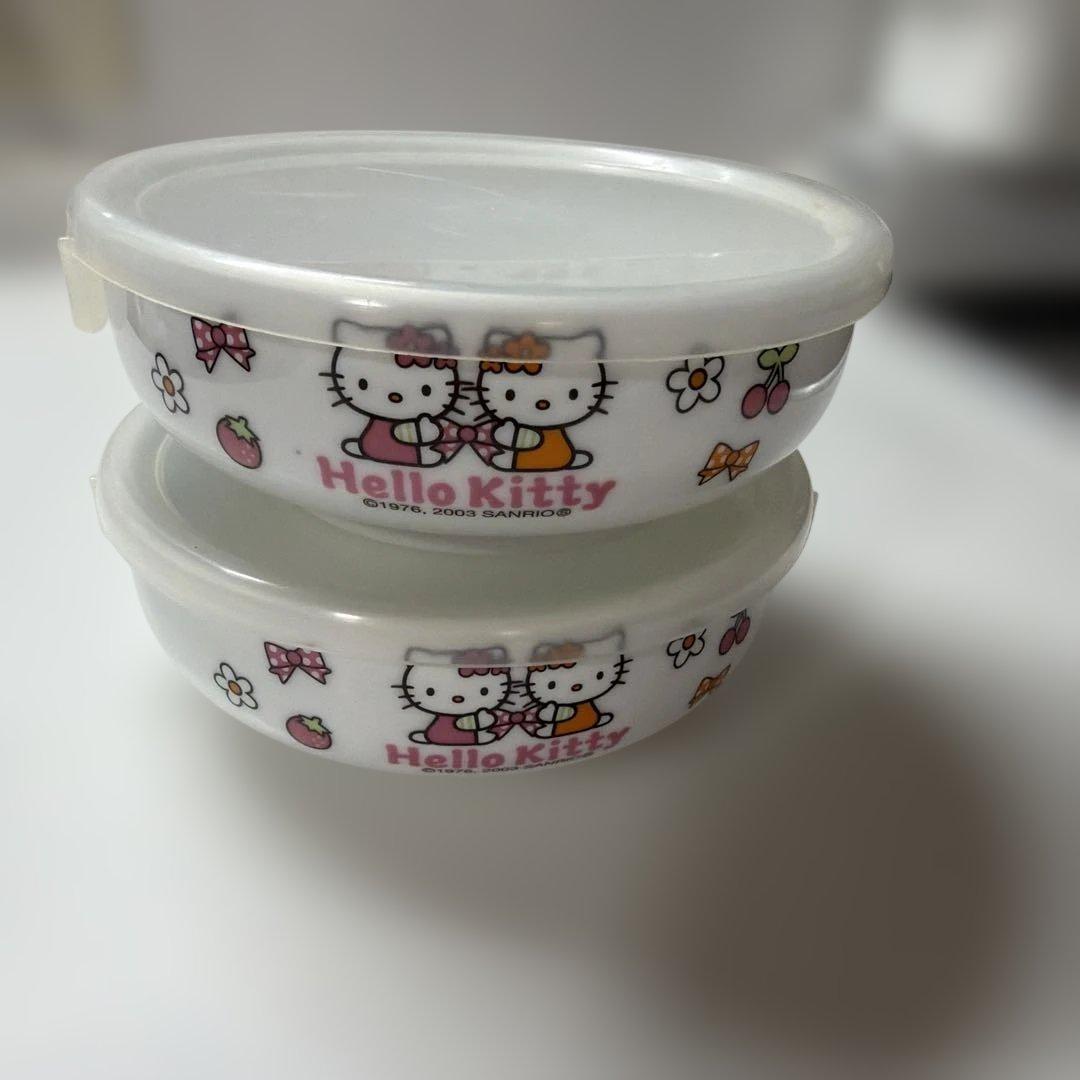 レンジ小鉢 陶器キティ&ミミィ 2個セット 保存容器 - メルカリ