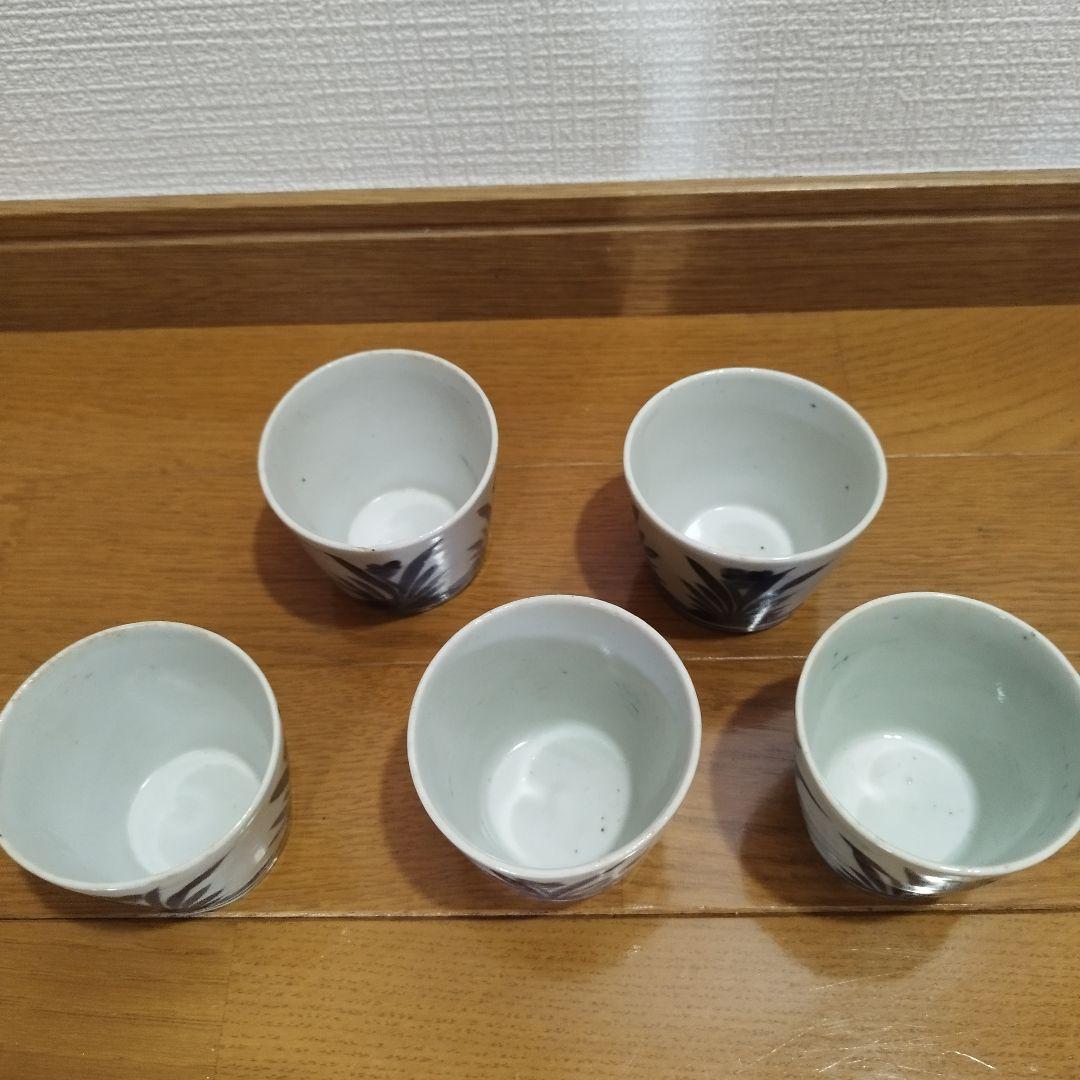 ひ*し様 古伊万里 菖蒲模様の染付 蕎麦猪口 5個セット！