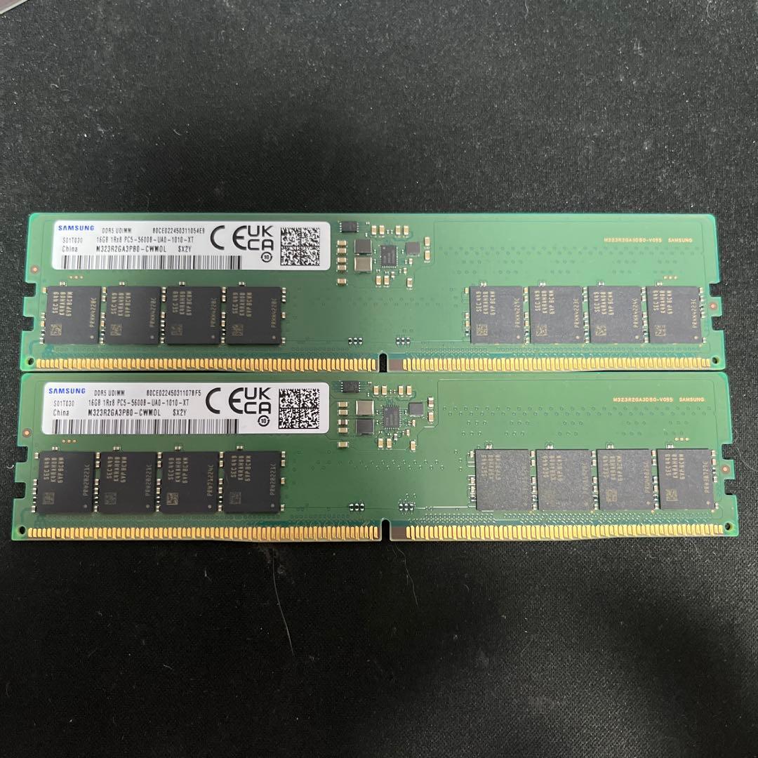 Samsung DDR5 16×2 32GB メモリ 5600MHz Samsung 32GB (2x16GB) DDR5 5600MHz PC5-44800 CL46 UDIMM 1Rx8