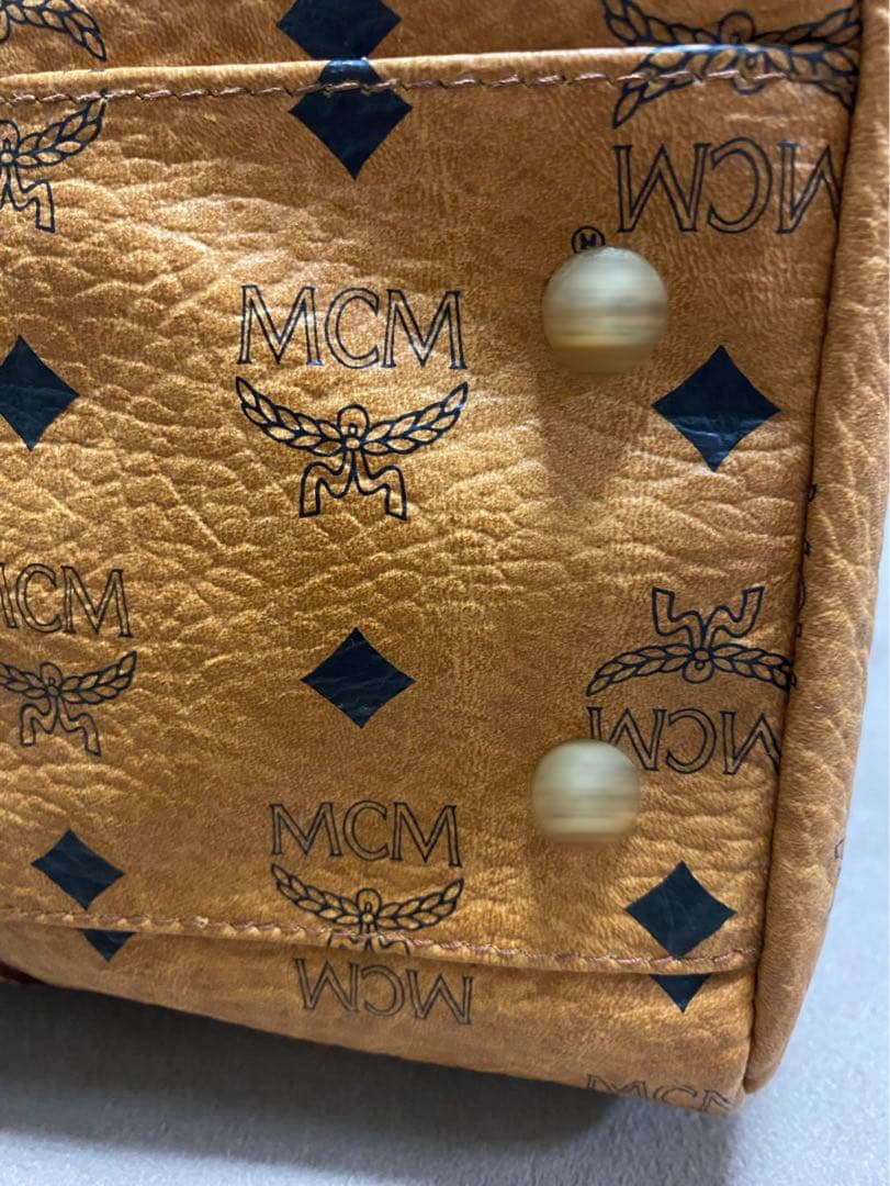 MCM ロゴプリント ブラウン ボストンバッグの通販はau PAY マーケット