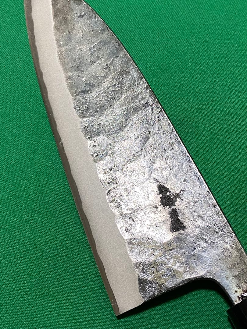 土佐打刃物 黒打両刃出刃包丁 青二鋼 7寸