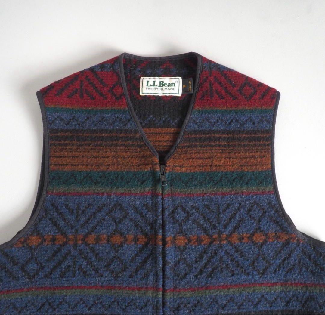 L.L.Bean USA製　90s ベストニット　ネイティブ柄　美品