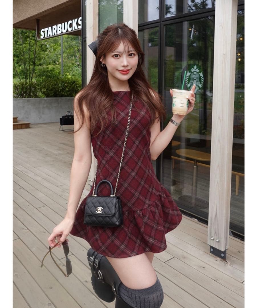 ダーリッチ　darich　タータンチェックノースリミニワンピース Darich（ダーリッチ） ワンピース タータンチェックノースリミニ