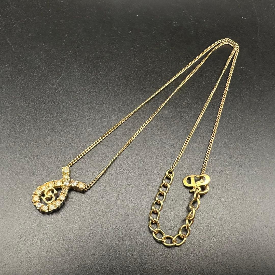 極美品✨ Dior ネックレス CD ロゴ ラインストーン 希少 刻印 1748