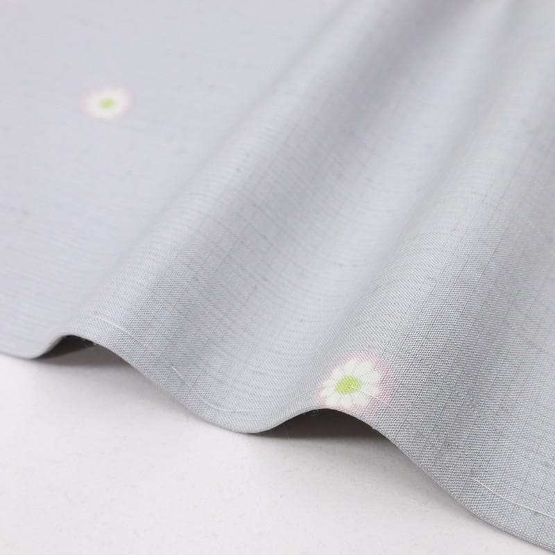 《スイ★特選◆紬■小さな花の染め模様◆グレー◆袷正絹着物◆TH12-8》