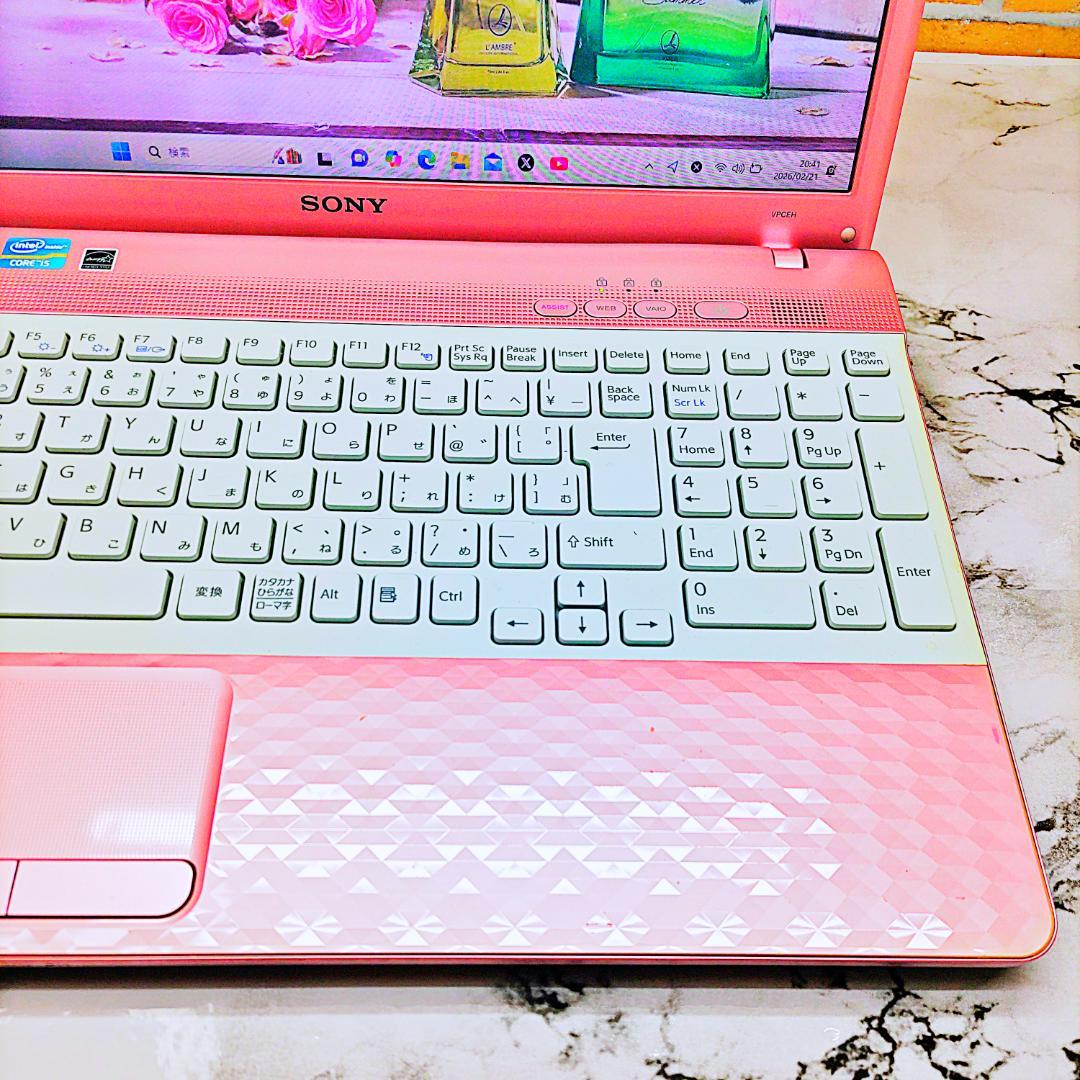 レアなダイヤカット柄❤️ピンクノートパソコン❣️Core-i5☘️爆速SSD