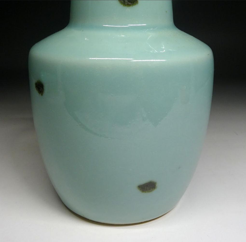 砥部焼 栖山窯 飛青磁 双魚耳 花瓶 高約20.5cm 時代物 t06201 - メルカリ