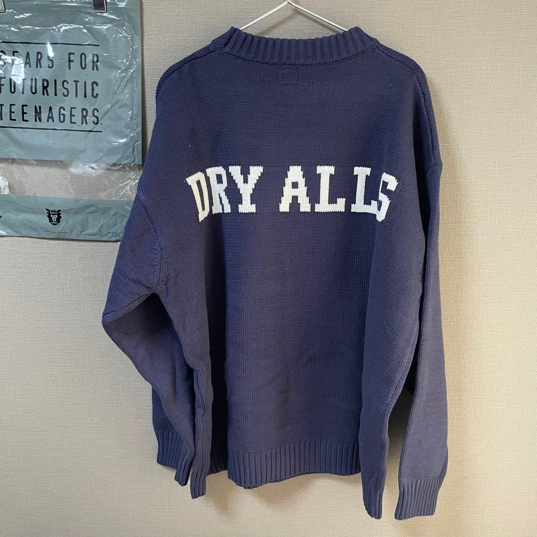 HUMAN MADE 犬刺繍 ニットセーター ネイビー ドッグ ダックスフンド