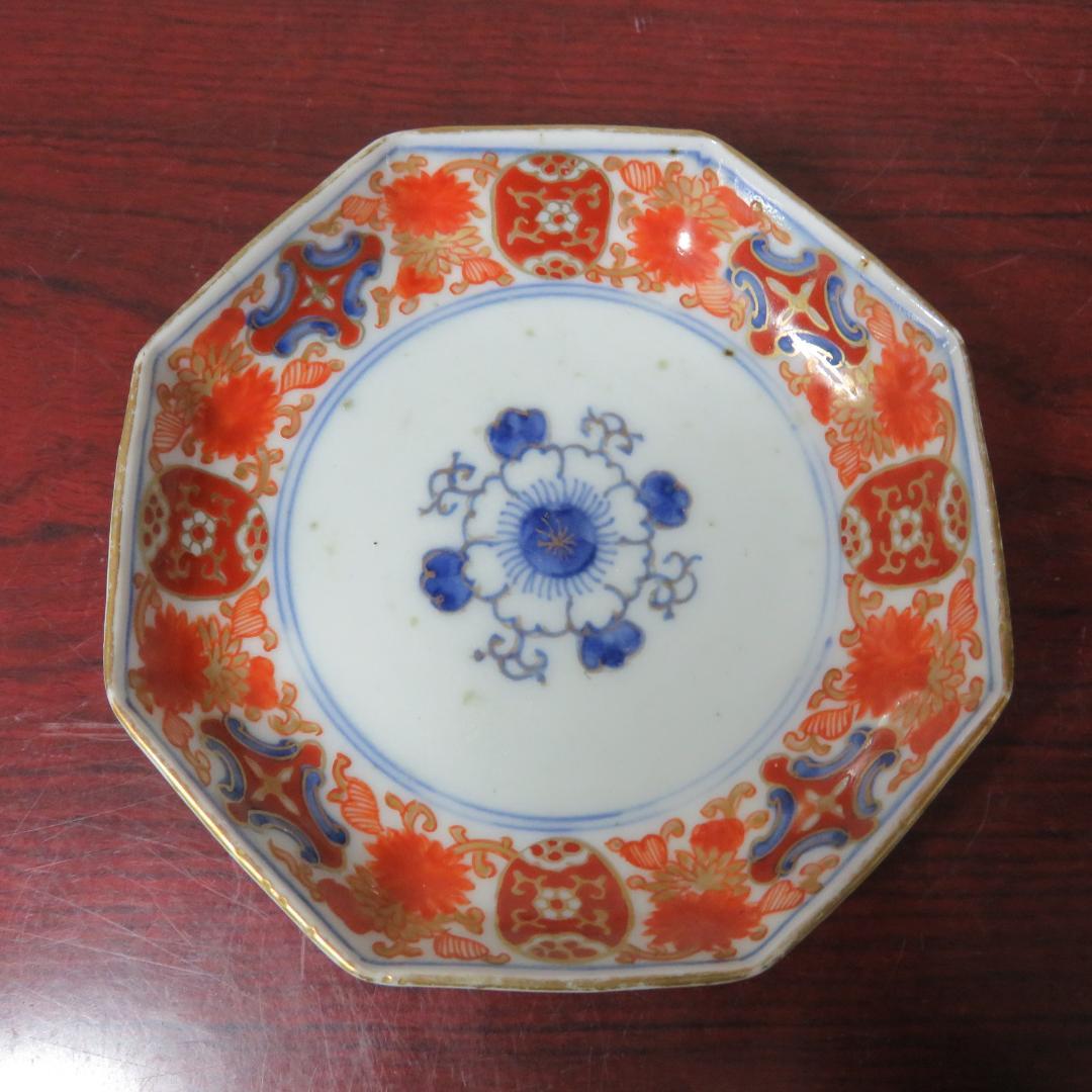 小皿 色絵付 染付 金彩 花弁 唐草 銘 八角皿 5枚 - メルカリ