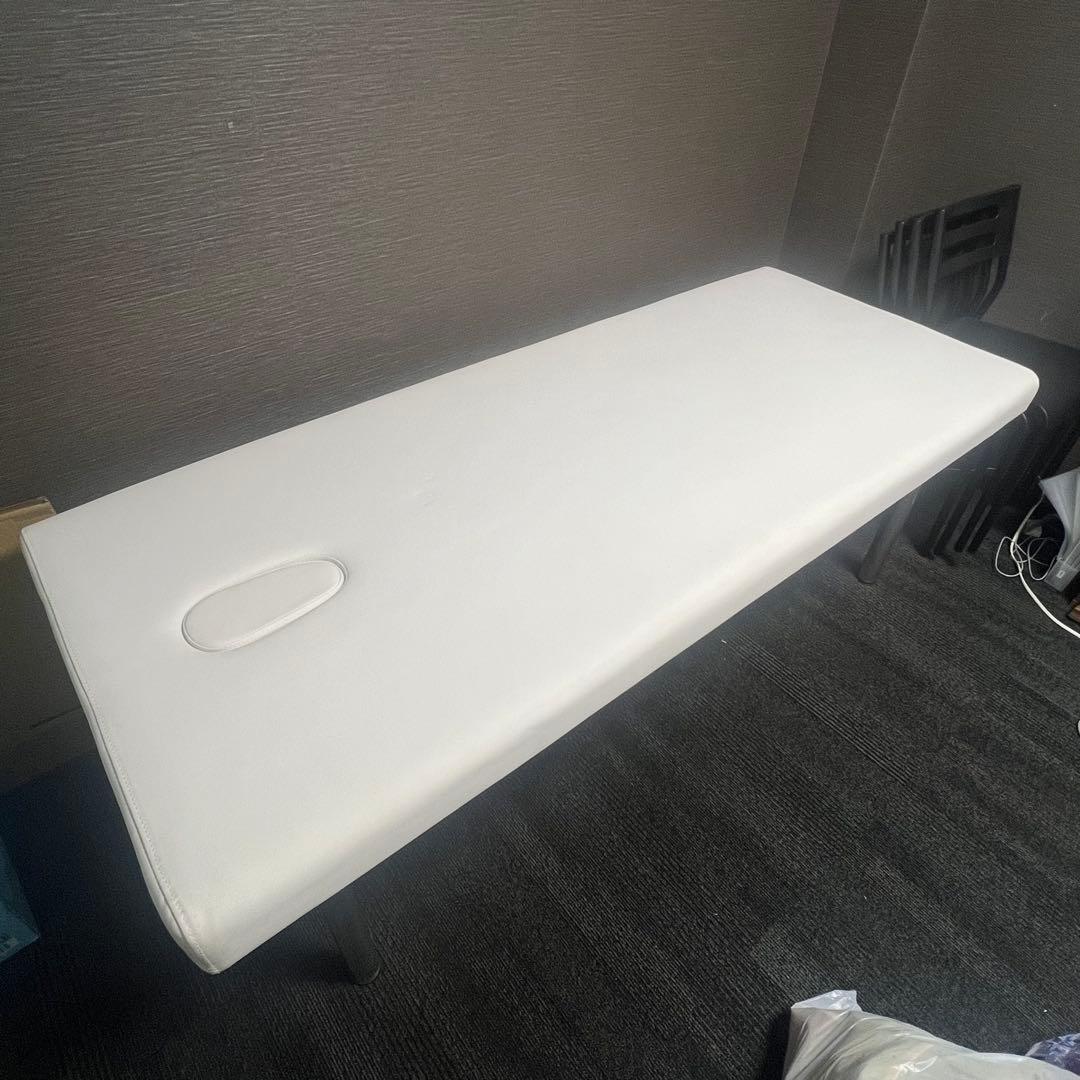 エステベッド　マッサージベッド　有孔　ホワイト H脚 マッサージベッド (有孔) ホワイト 長さ190×幅80×高さ63cmの通販