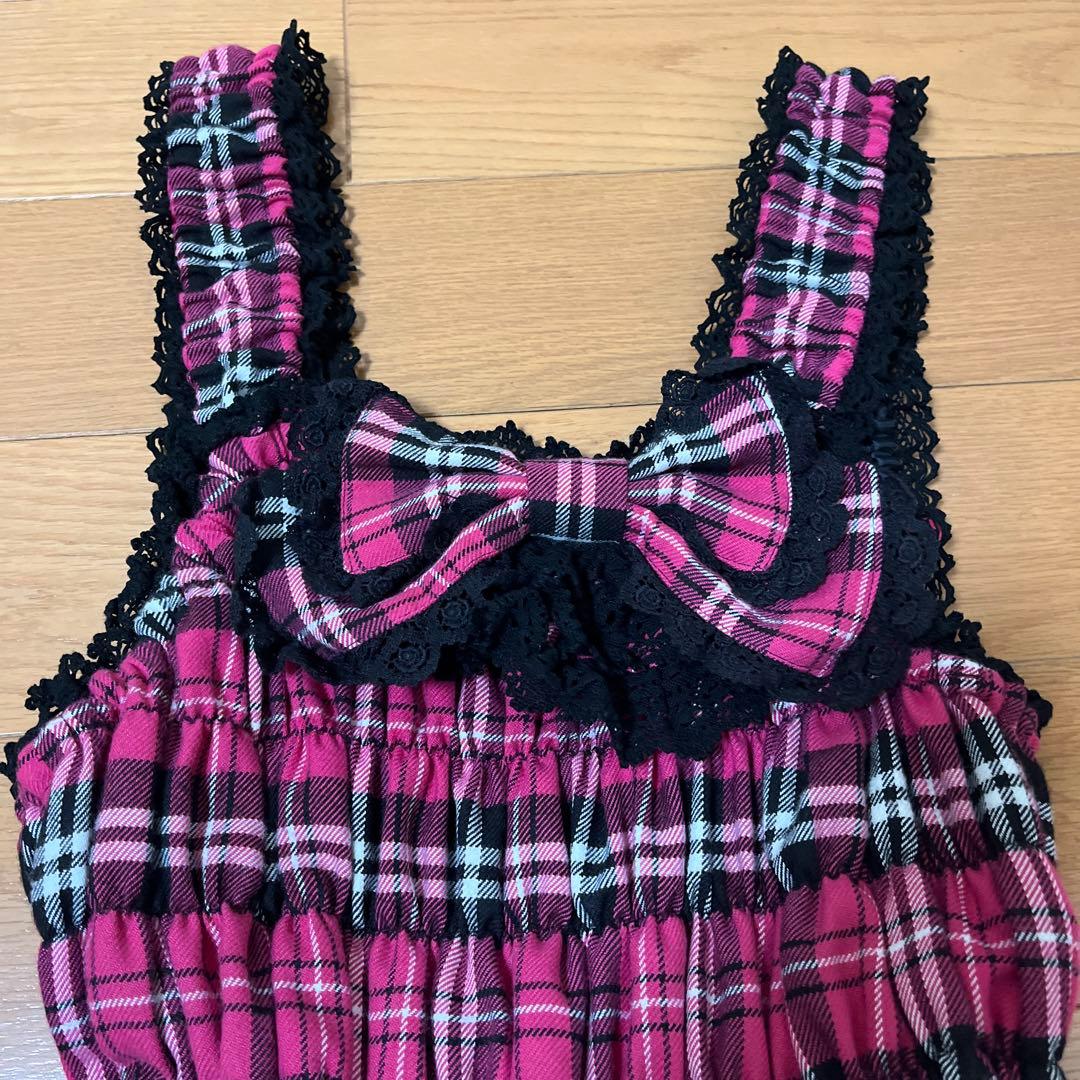 ま*む様 BABY タータンチェックリボンシャーリングプリンセス