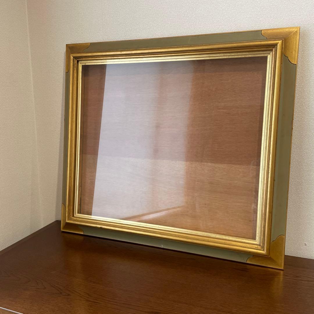 額縁　F10号　フレーム　油絵　絵画　日本画 日本製 油絵額縁/フレーム 〔F10号/アイボリー〕 壁掛けひも/アクリル