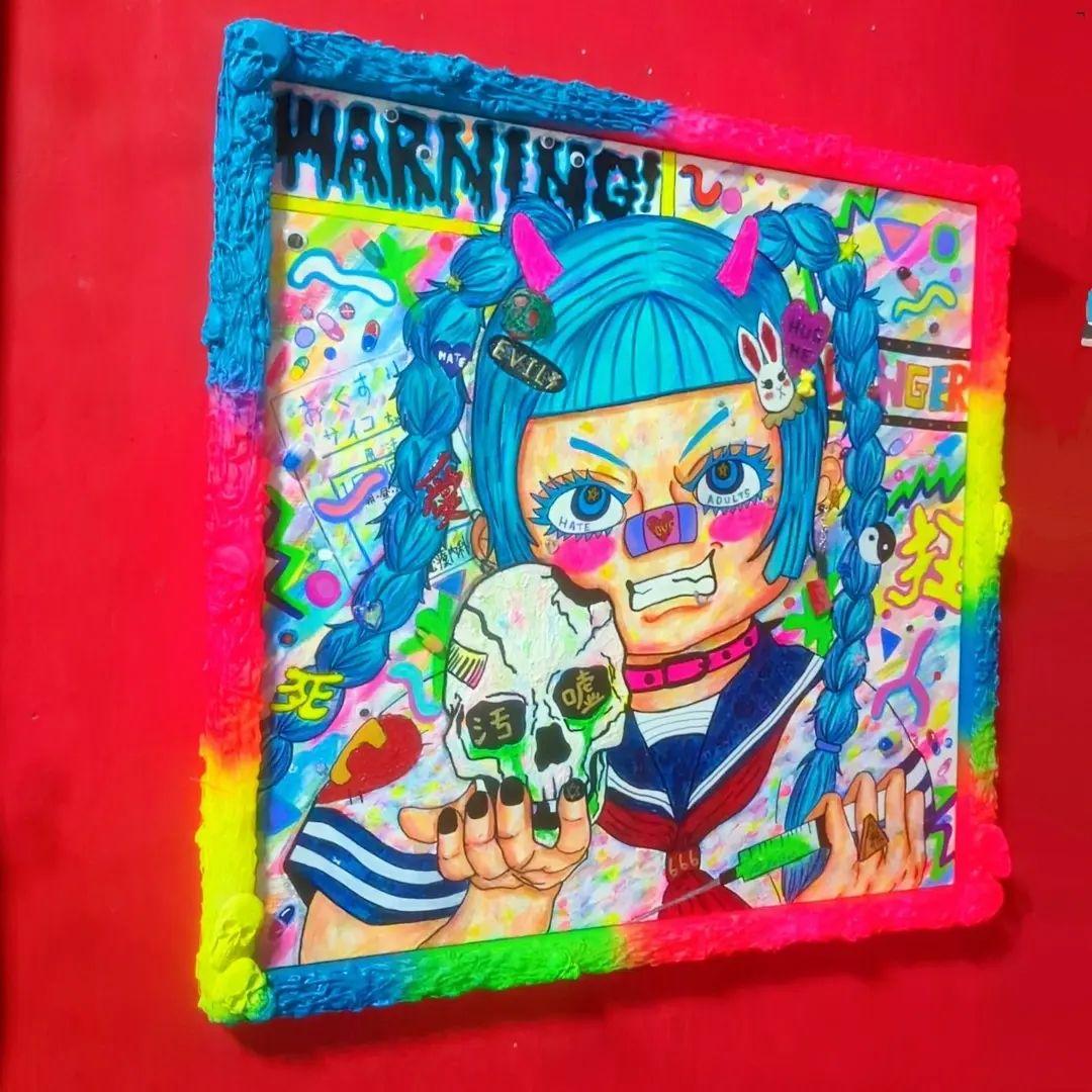 【一点物/額つき】Warning Psycho Girl【S10号】