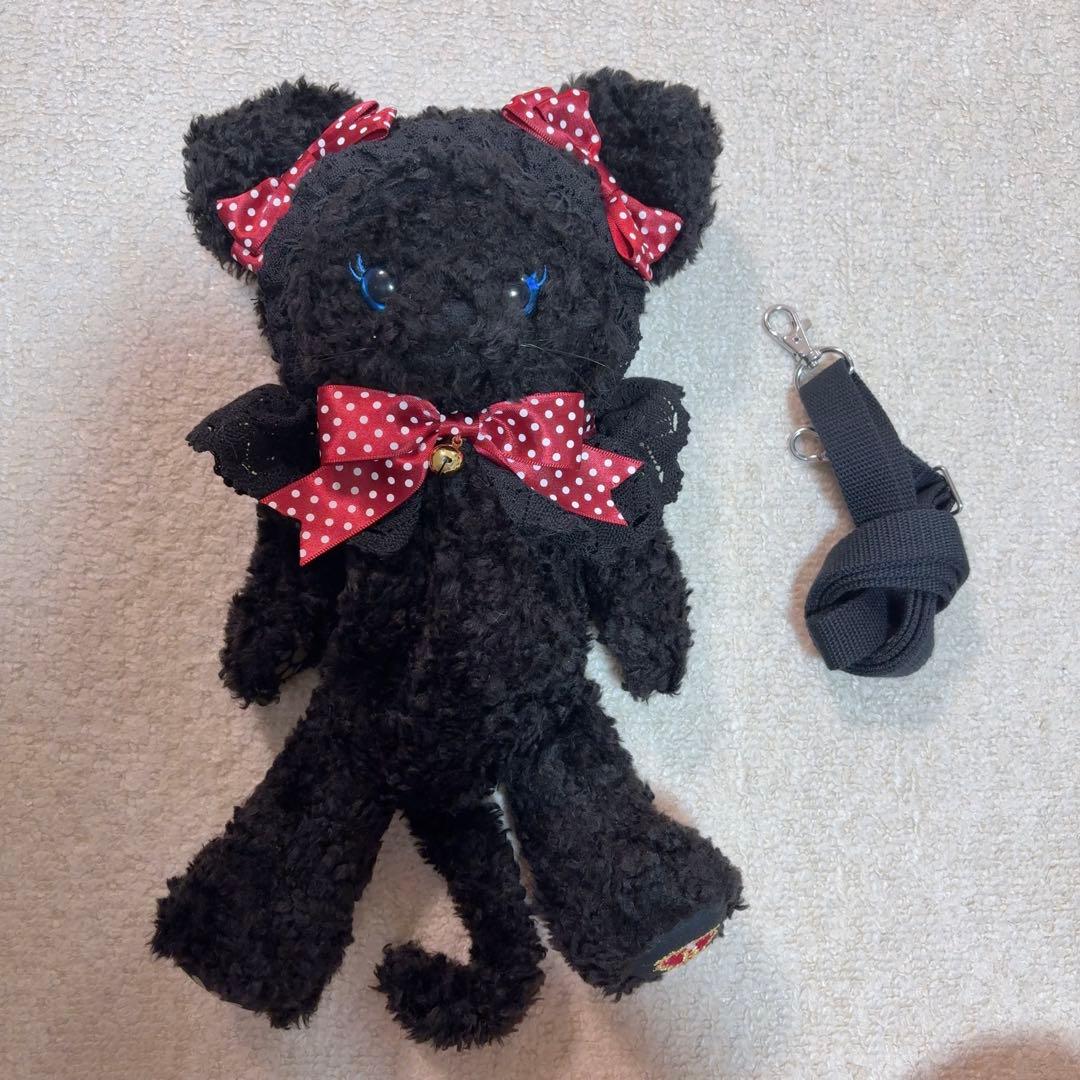 ねこくみゃちゃんポシェット　黒エンジ BABY,THE STARS SHINE BRIGHT - ねこくみゃポシェット黒×エンジドット