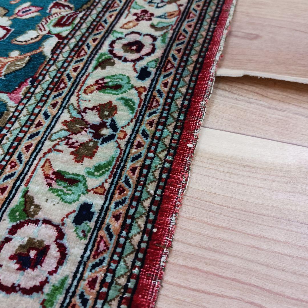 専用 Y3245 高級ペルシャ絨毯 クム産 シルク100% 手織り 298㎝