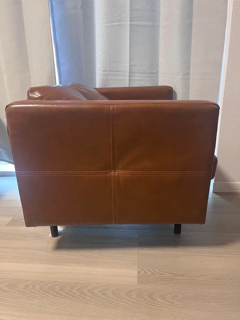 ⚠️11月まで ブラウン アームチェア 1人掛けソファ レザー 合皮