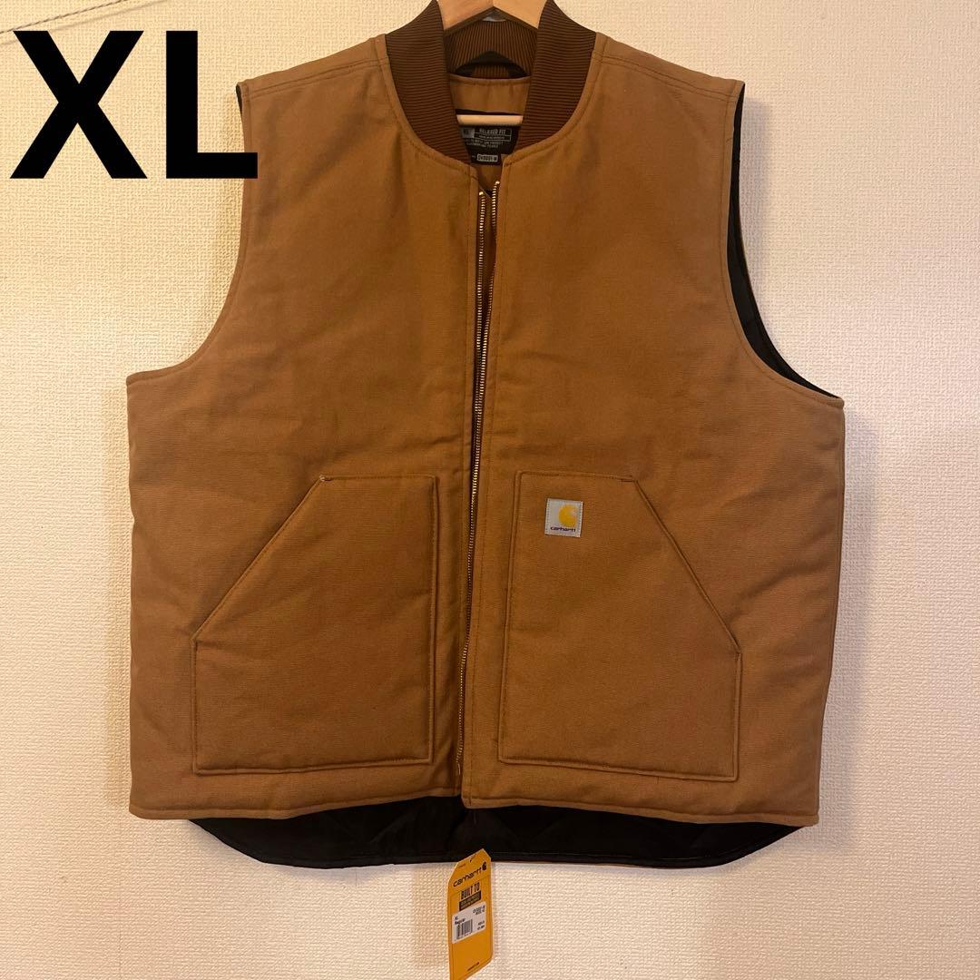 Carhartt リラックスフィット ベスト XL ブラウン Carhartt（カーハート） ダウンベスト ベスト ダックベスト メンズ