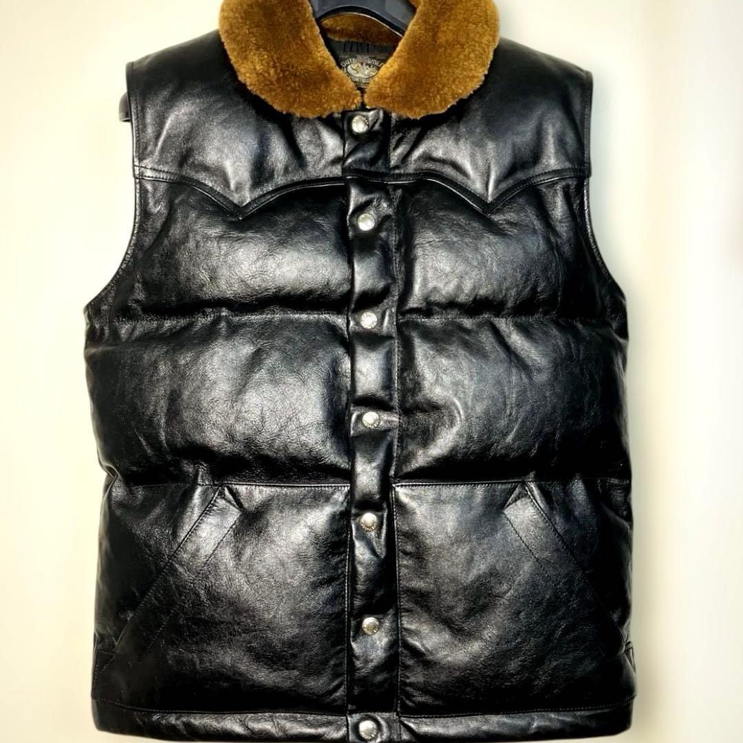 リアルマッコイズ ムートンカラー ホースハイド ダウンベスト36 極美品