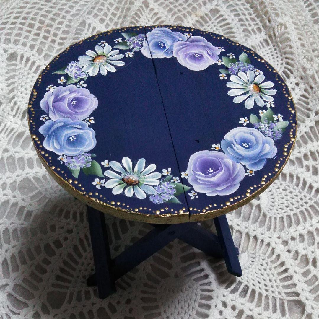 花台、トールペイントトールペイント サイドテーブル ナイトテーブル