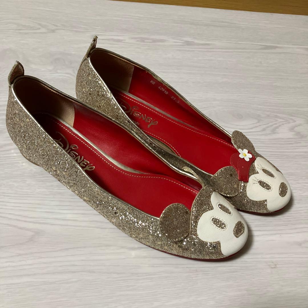 極美品】VIVAIA パンプス フラット ベージュ ニット ストラップ 24 極