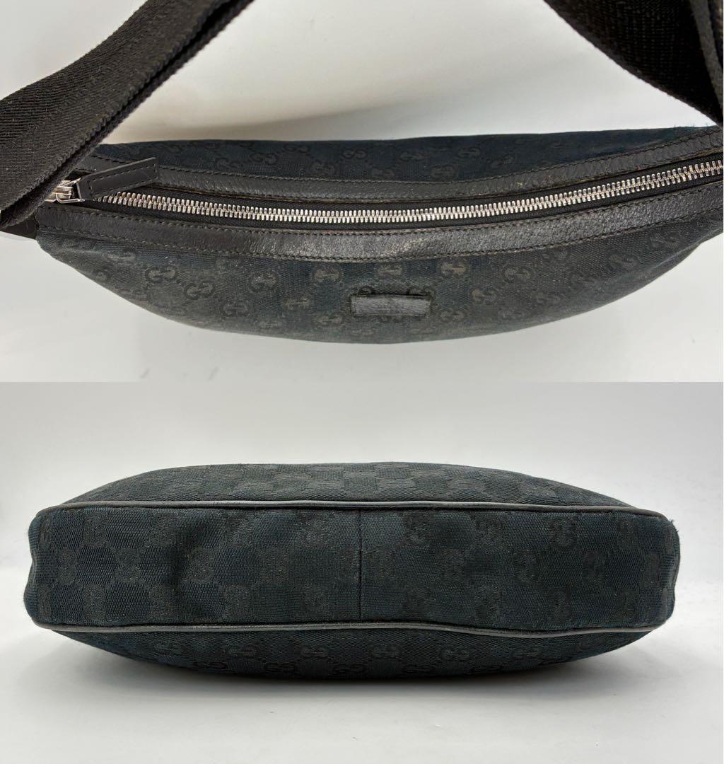 GUCCI グッチ ロゴ GG柄 キャンバス ハーフムーン ワンショルダー