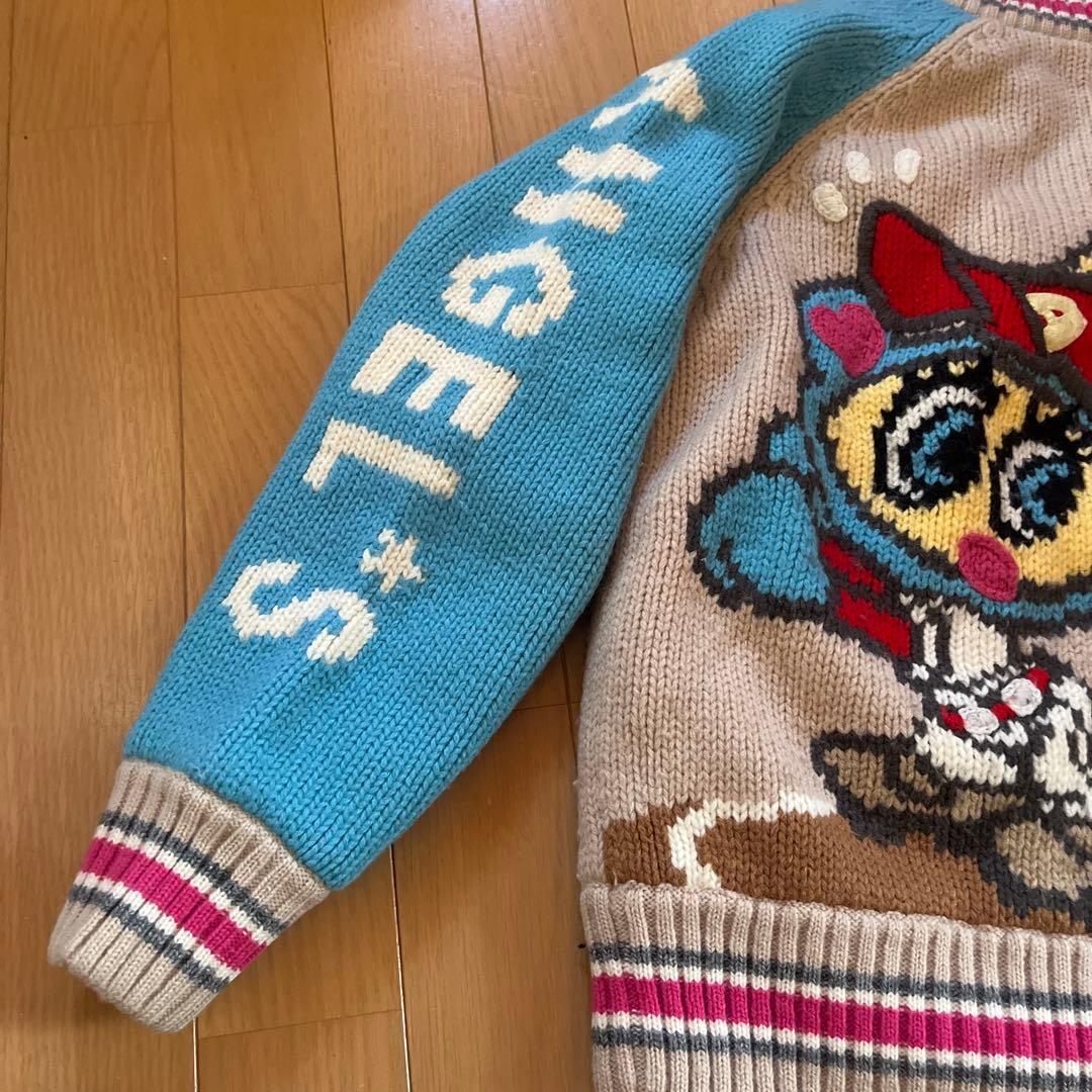 希少【美品】人気 エンジェルブルー ニットアウター 平成レトロ