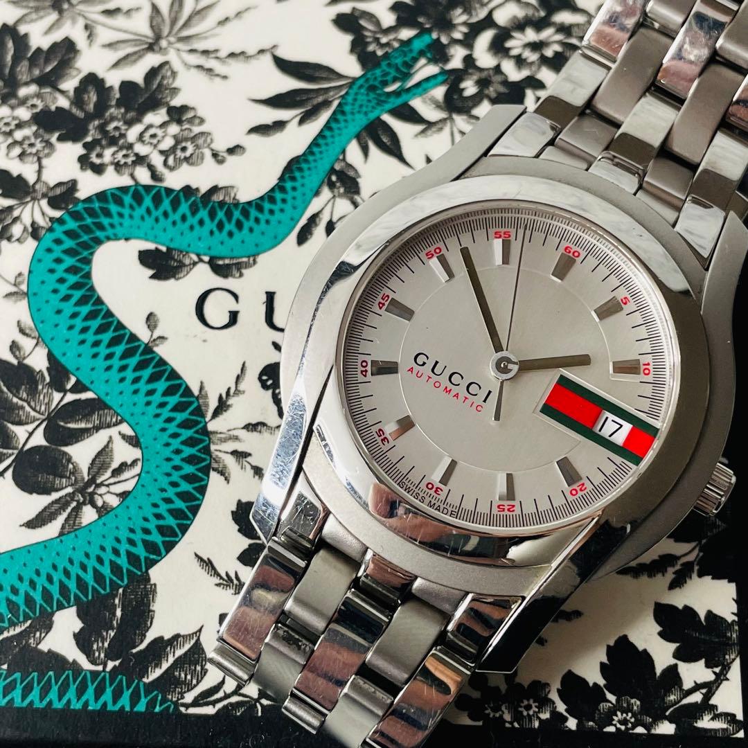 美品】GUCCI 自動巻き 腕時計 5500 シェリーライン AUTO - メルカリ