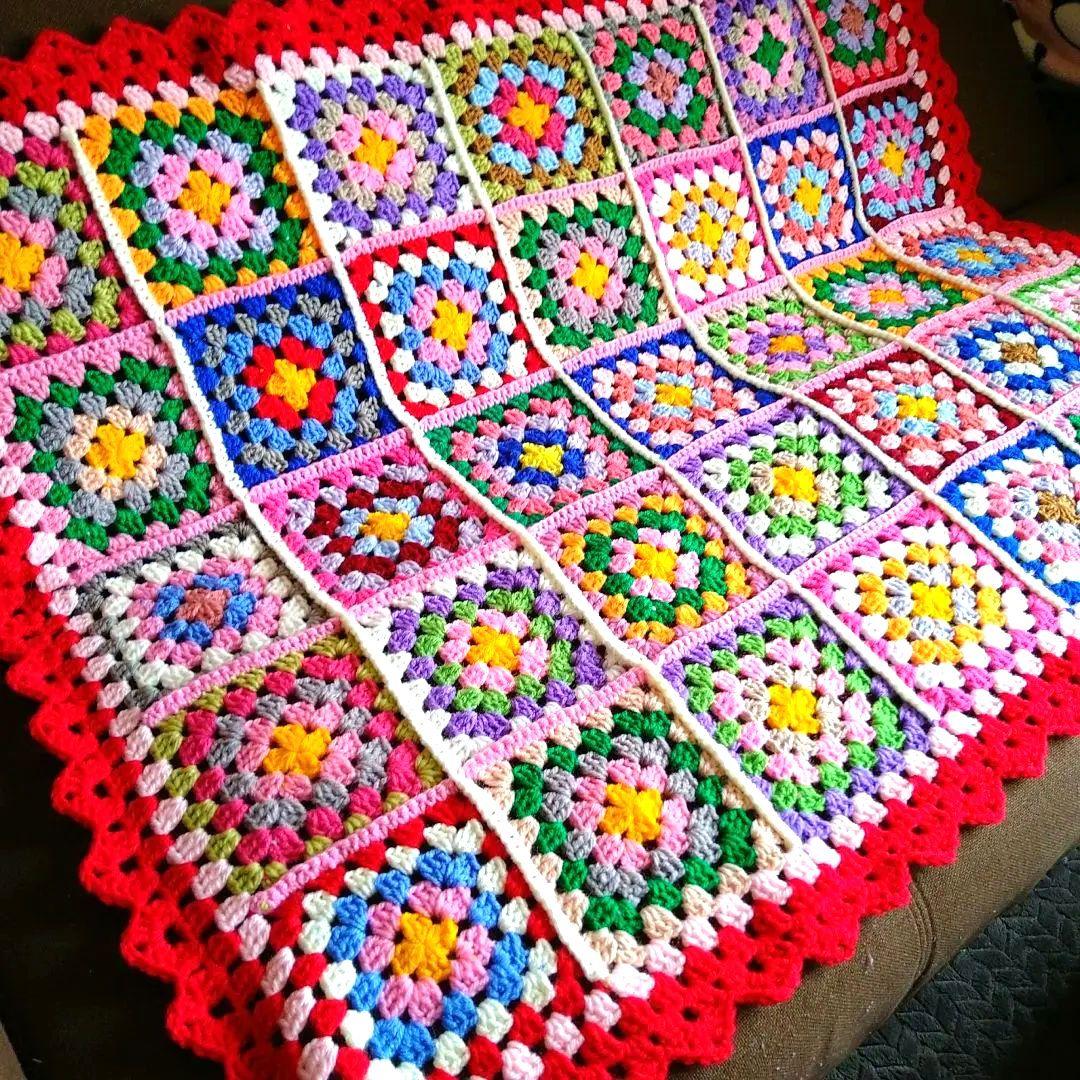 21日限定セール！グラニースクエア マルチカバー ひざかけ ソファー