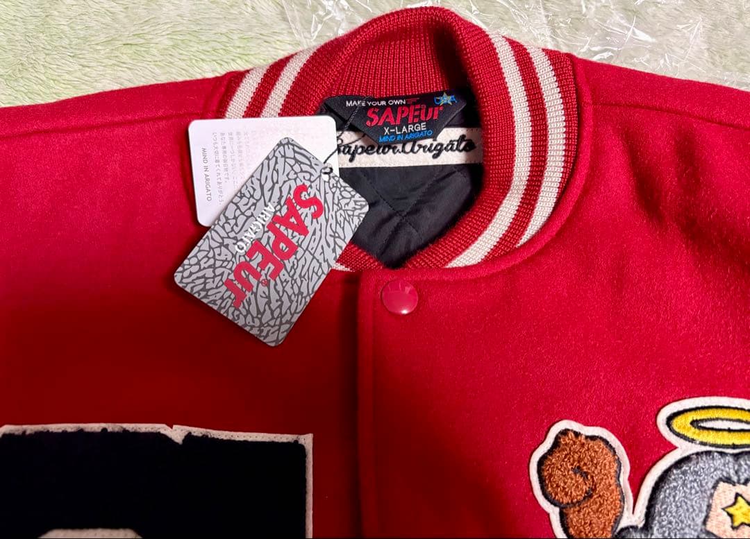 ジャケット・アウター SAPEur x Bikkuriman Varsity Jacket \"Red\"