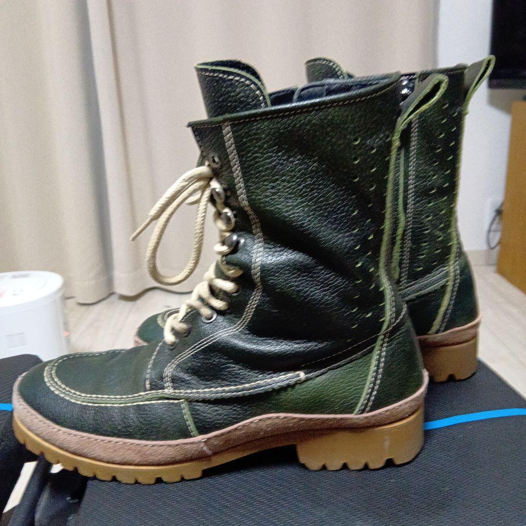 クシタニ モカシンブーツ グリーン メッシュ 26センチ