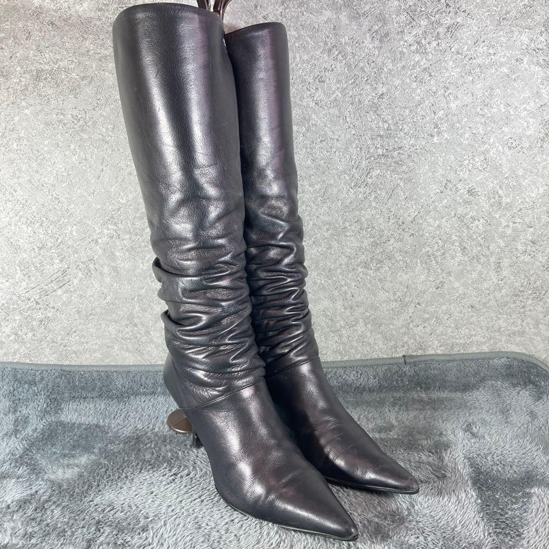 DIANA（23.5 cm）ロングブーツ☘️サイドジップ/革/黒 - メルカリ