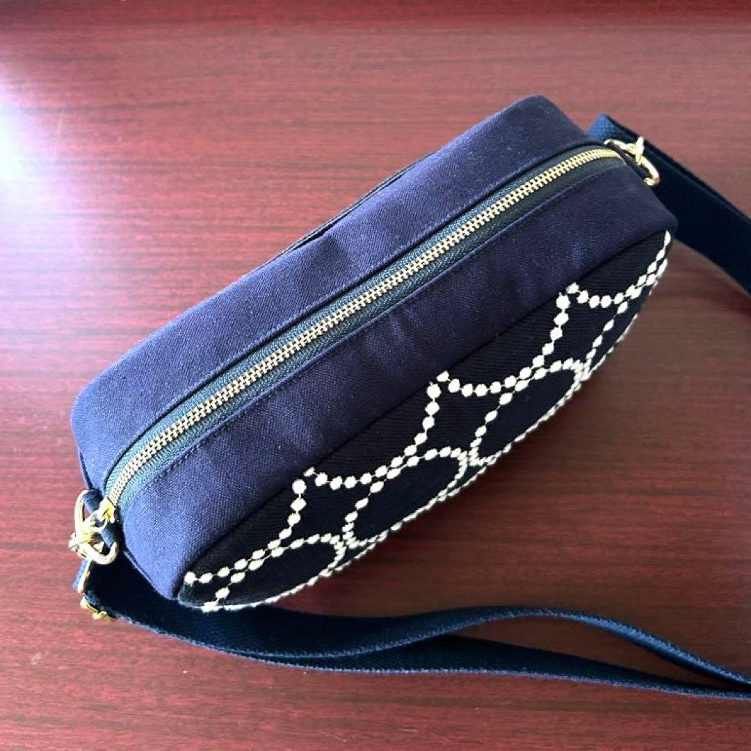 ミナペルホネン タンバリン(navy×white)ショルダーバック - メルカリ