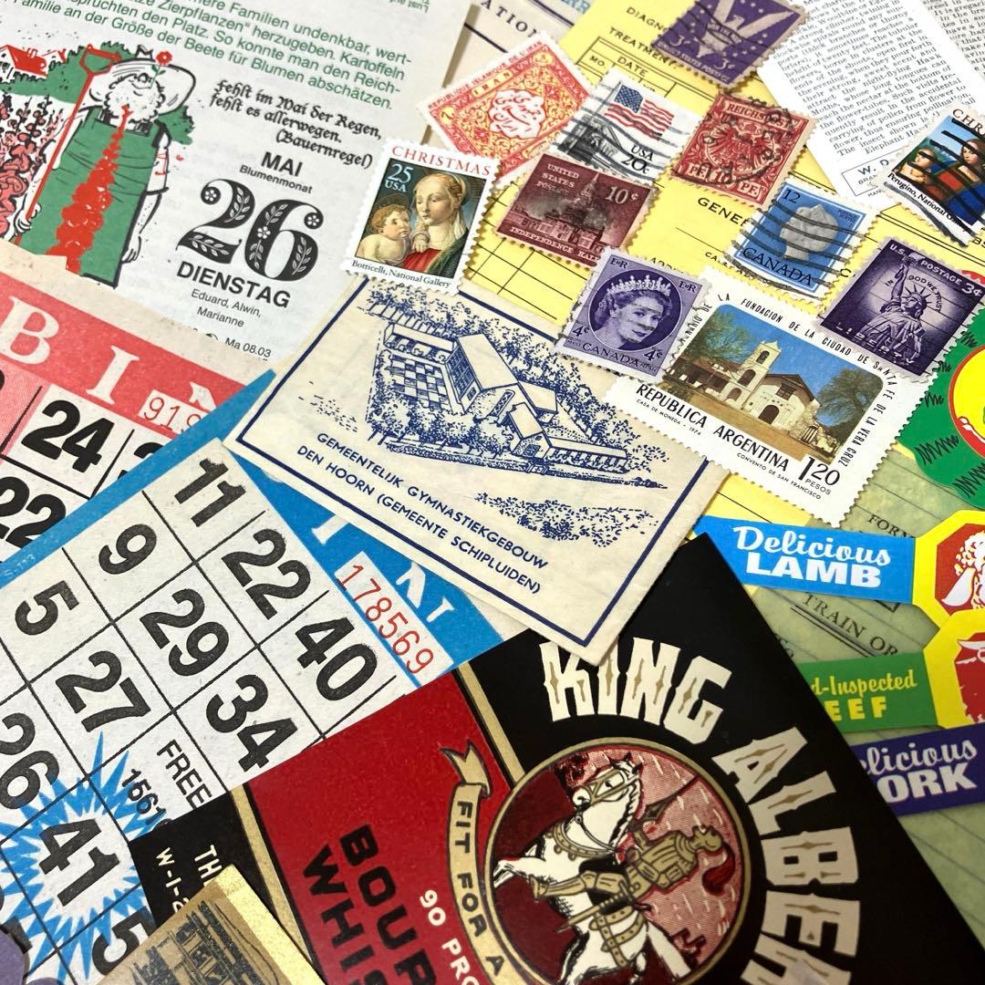 ヴィンテージ 紙モノ ラベル ジャンクジャーナル 素材 おすそ分け 昭和