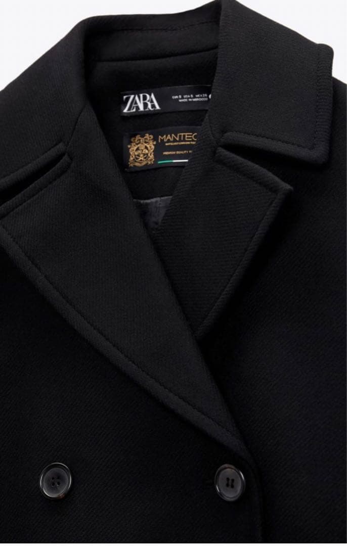 最終値下 ZARA Pコート アウター ベーシック ブラック 黒 XS 新品