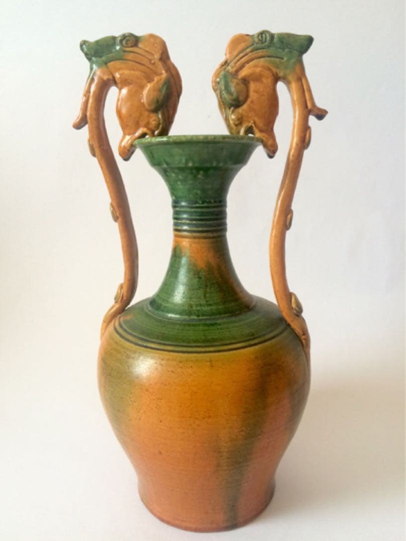 唐三彩　雙耳龍耳花瓶】 木箱付　遼三彩 東京国立博物館 - コレクション コレクション一覧 名品ギャラリー 館蔵