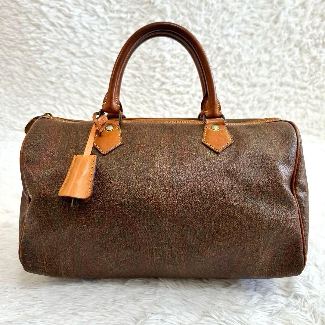 美品✨ETRO エトロ ミニボストン ハンドバッグ ペイズリー 南京錠付き