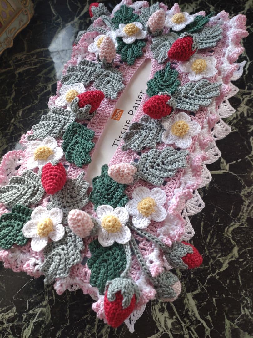 MOH様ティッシュカバー インテリア生活道具 レース編みドイリー - メルカリ