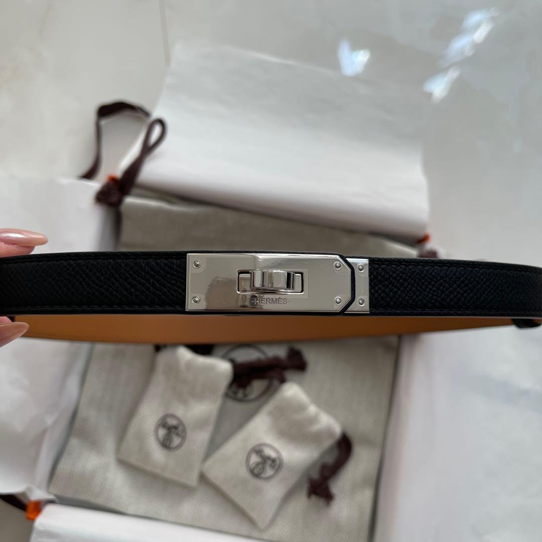 HERMES ケリーベルト　黒　シルバー HERMES - 【新品・未使用品】エルメス ケリーベルト 18 ノアール 黒