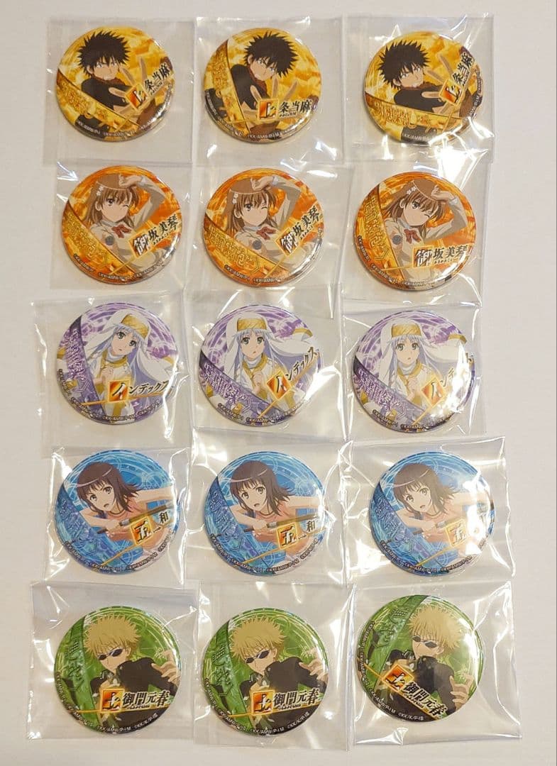 とある魔術の禁書目録 御坂美琴 上条当麻 インデックス 五和 土御門 缶バッジ とある魔術の禁書目録 御坂美琴 上条当麻 インデックス 五和 土御門 缶