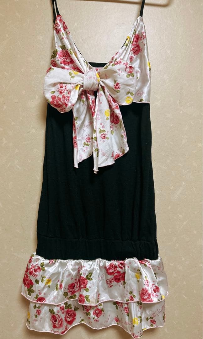 MA＊RS 薔薇柄でかリボンワンピ 当時品 MA＊RS - リボン 薔薇柄 ワンピースの通販 by ひめ｜マーズならラクマ